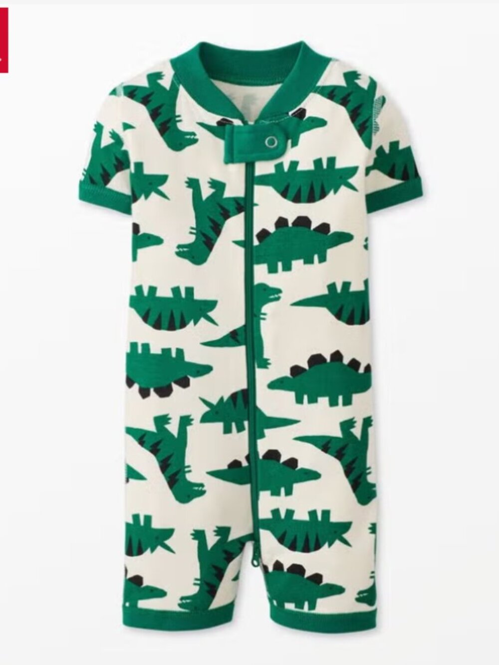 NWOT Hanna Andersson Baby 2-Way Zip Shortie Dinosaur Sleeper 2T